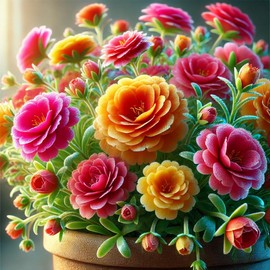 22Day Seeds: Seeds Moss Rose Mix/Portulaca grandiflora/Annual Flowers