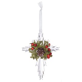 Ganz Kissing Krystals Mistletoe Krystal Cross Ornaments Set of 3