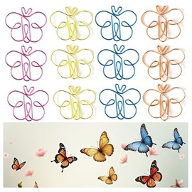 40 Pcs Metal Butterfly Shaped Paper Clips Set - Cute Office Supplies for School, DIY Crafts, Home Decor - 4 Colors