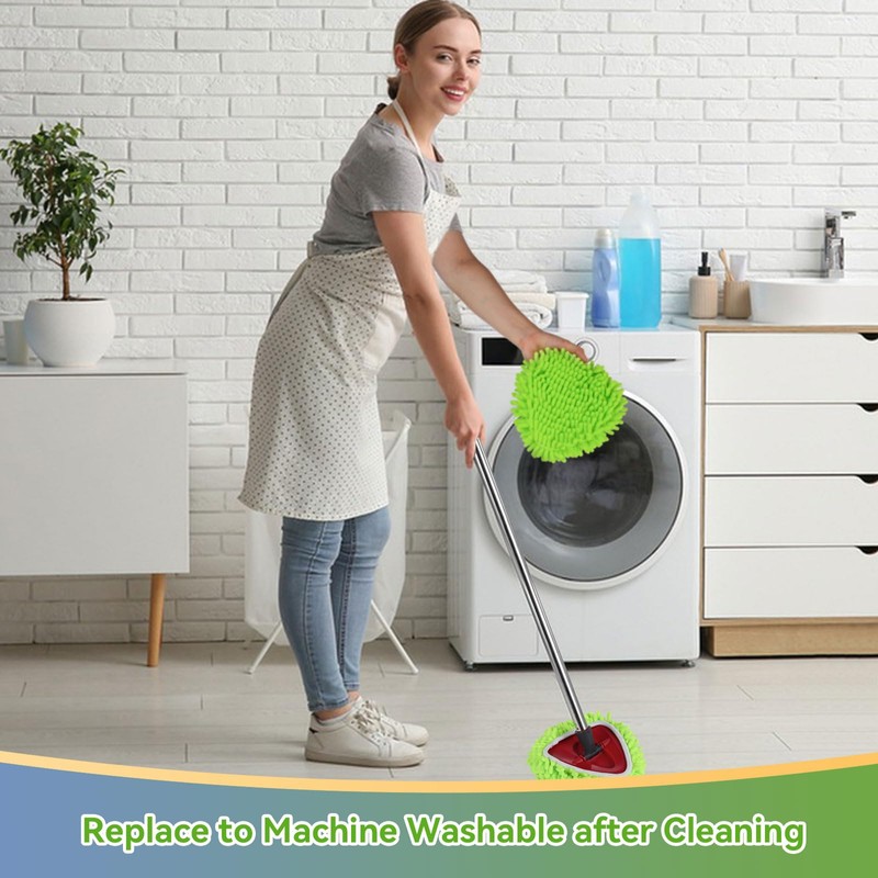 2 Pack Reusable Microfiber Mop Pads Compatible with O-Cedar EasyWring