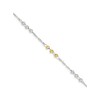 Sterling Silver Gold-Tone Textured Beaded Bracelet (Length=7)