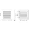 150x150mm / 6x6 inch Air Vent Cover - Adjustable Ventilation