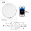 LVL LED Ceiling Light 18W, Round Flush Mount with Marble