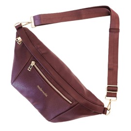 Modern+Chic Sling Bags for Women - Presley Oversized Sling Bag, Vegan Leather Crossbody Bag with Strap & Multiple Pockets (Mulberry)