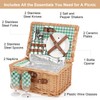 ZORMY Wicker Picnic Basket for 2 Person, Willow Hamper Basket