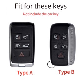ontto Car Key Case for Land Rover Discovery 5 Range Rover Sport Evoque Velar Jaguar E-Pace 2017-2020 Remote Cover TPU Key Case Key Fob Key Protection Case Silver A