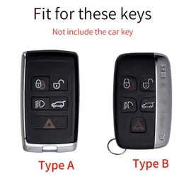 ontto Car Key Case for Land Rover Discovery 5 Range Rover Sport Evoque Velar Jaguar E-Pace 2017-2020 Remote Cover TPU Key Case Key Fob Key Protection Case Silver A