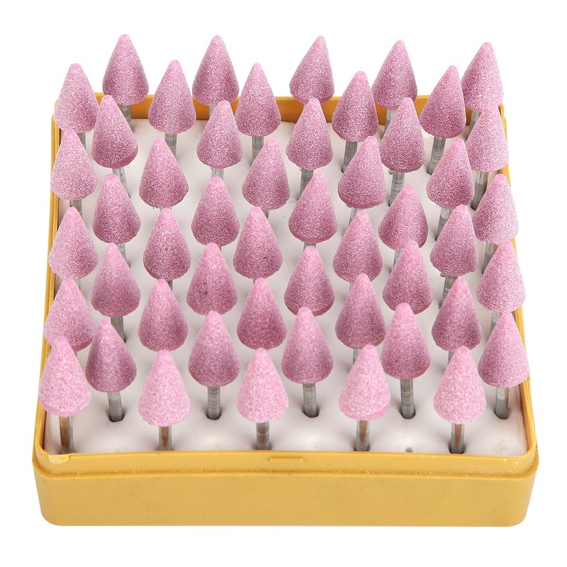 50 Pcs Grinding Bits Ceramic Triangular Cone Aluminum Oxide Grinding