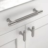 ROMATEE 10Pack Brushed Satin Nickel Cabinet Pull,5 Inch(128mm) Hole Centers