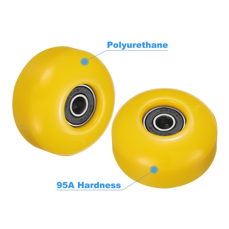 PATIKIL 52mm 95A Skateboard Wheels with Black Bearings, 4 Pack