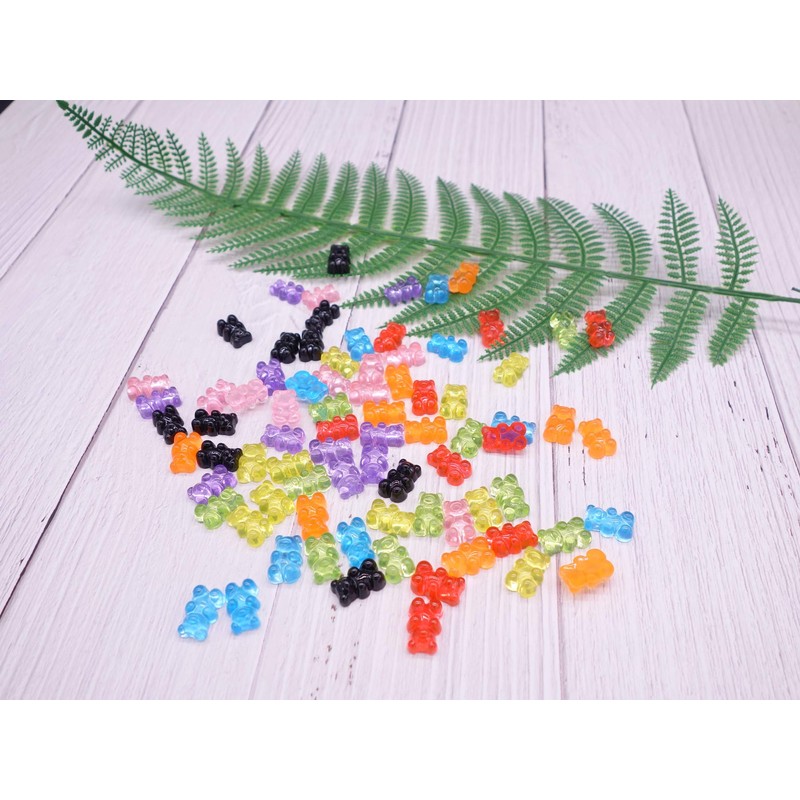 Smanzu 80 Pcs Candy Gummy Bear Charms Resin Bear Pendants