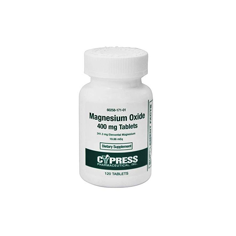 Magnesium Oxide 400 mg, 120 Tablets Per Bottle (3 Bottles)