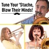 BEANPRECOY 2 Pcs Clip On Trumpet And Trombone Mustache Clip-On