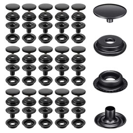 120pcs Snap Fastener Kit, BetterJonny 15mm Heavy Duty Brass Canvas Snap Button Stainless Steel Press Stud Cap for Boat Bag Leather DIY Craft