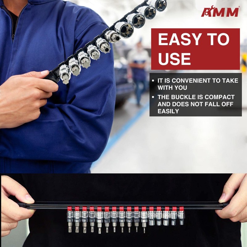 AMM 9-Piece Socket Organizer, 1/2 inch, 3/8 inch and 1/4