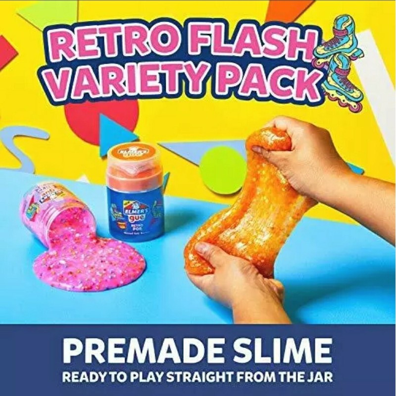 Elmer's Elmer’s Gue Premade Slime Retro Flash Slime Kit Includes