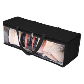 RUIFUU Hat Storage, Hat Organizer for Baseball Caps, Baseball Cap Bag/Holder, Clear Plastic, Dustproof, 21.2"L x 6.4"W x 8.2"H (Black)