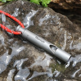 (lifcasual) Silbato de Emergencia de Titanio Ultrght con rd Supervivencia al Aire Libre Camping Senderismo Exploración