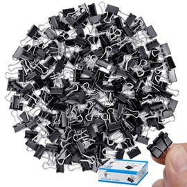 240 Pack Mini Binder Clips, Black Binder Clips, Small Paper Clips 15mm 5/8 Inch. Micro Size Office Clips for Home School Office and Business (15mm 5/8 Inch-240 PCS)