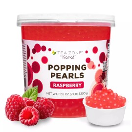 Tea Zone Raspberry Popping Pearls/Popping Boba (B2063, 7lbs) for Boba Tea