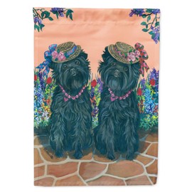 Caroline's Treasures PPP3001GF Affenpinscher Sisters Garden Flag Mailbox Flag Decorative Yard Flag Banner Outside Patio Artwork Yard Flower Beds, Garden Size, Multicolor