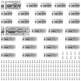 LJZP 30Pcs Barrel Bolt Latch, 2" and 3" Stainless Steel Slide Bolt Lock with Screws, Sliding Door Gate Latches for Inside Outside Doors