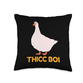 Funny Chunky Animal Chonky Goose Thicc Boi Throw Pillow