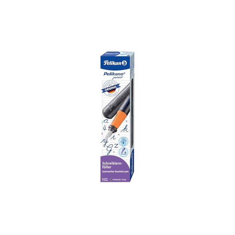 Pelikan Pelikano Junior 824842 Fountain Pen for Right-Handed Users, Anthracite,