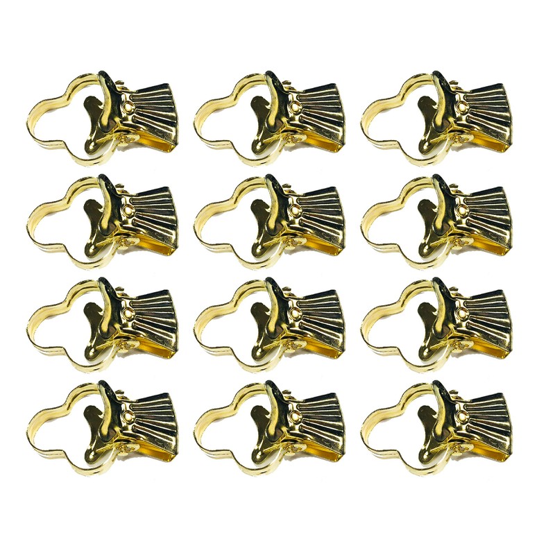 Swish Curtain Pincer Clips Pack of 12 Shiny Brass Effect