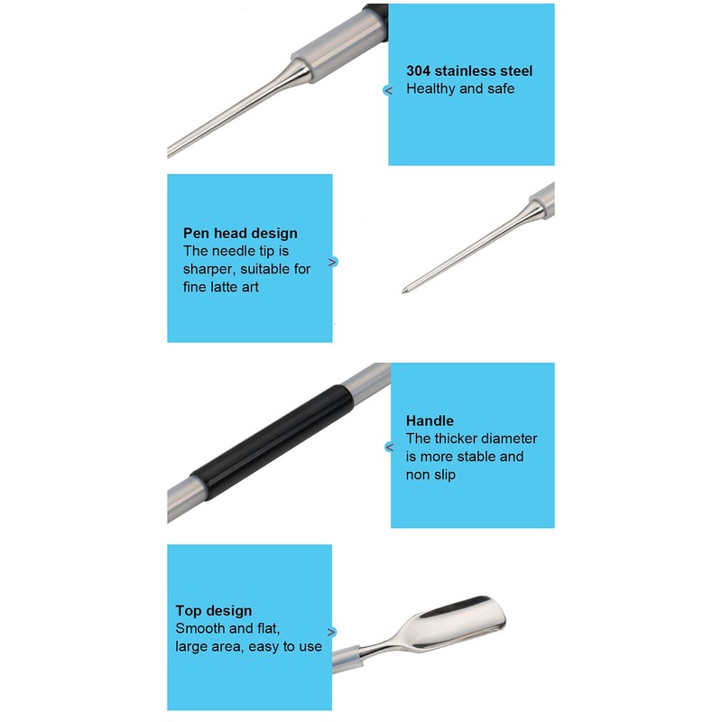 Coffee Latte Needle, 3 Pcs/Set Latte Art Pen Washable for