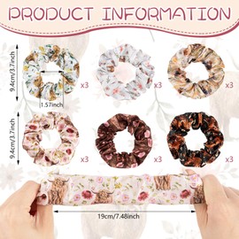 Yuxung 18 Pcs Scrunchies Highland Cow Hair Ties Western Hair Scrunchies Gifts for Women Girls Hair Elastics Bandsponytail Holder Highland Cow Party Gifts