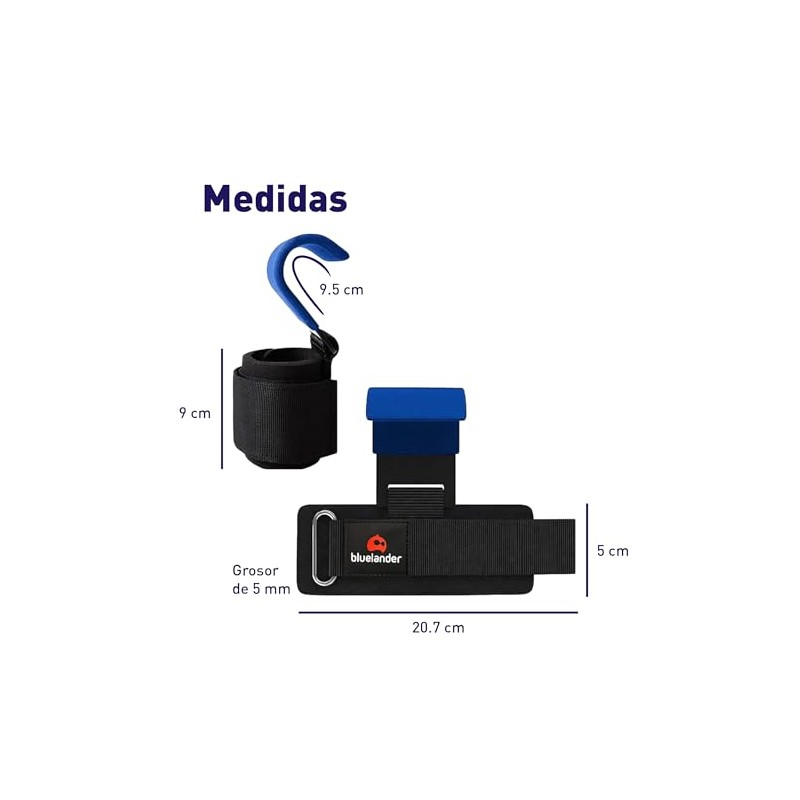 Bluelander Straps para Gym para Levantamiento de Pesas, Straps Ganchos