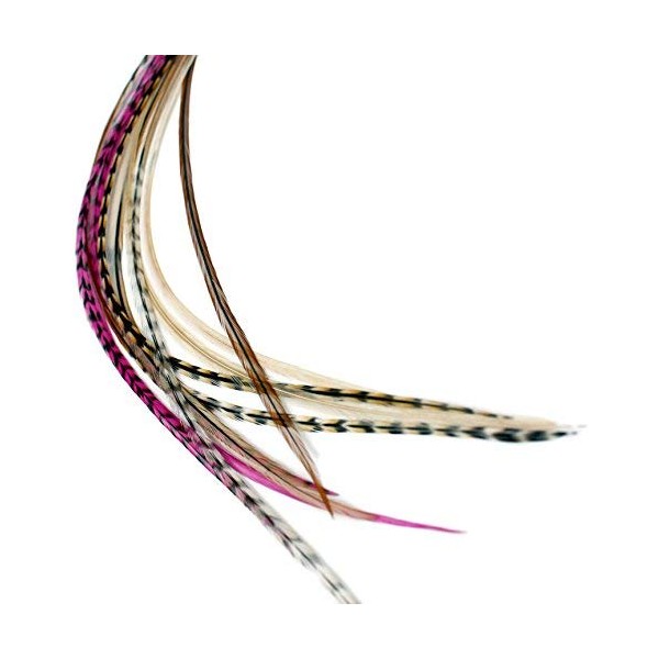 One Fine Day Feathers Feder-Haarverlängerung, echte Federn für Haar, 22-33