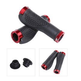 Wolike Bike Handlebar Grips Ergonomic, 2 Sides Locking, TPR Rubber Anti-Slip Handle Grip, Bicycle Grips Fits MTB/BMX/Mountain/Downhill/Foldable/Urban Bicycles/Scooter (Red)
