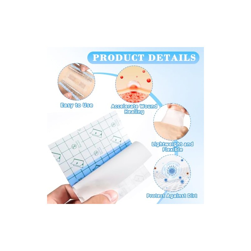Second Skin Tattoo Cover, 50Pcs Waterproof PU Film Bandage for