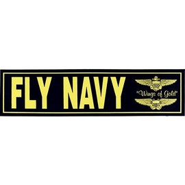 Fly Navy Metallic Bumper Sticker