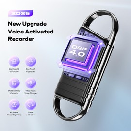 64GB Digital Voice Recorder - Xelarvex Voice Activated Recorder AI-Intelligent Noise Reduction, 4800 Hours Recording Device, Audio Recorder for Lectures/Meetings/Interviews