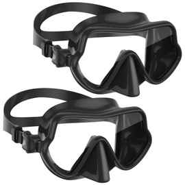 W WSTOO Full Silicone Swim Goggles with Nose Cover, Panoramic Anti-Glare Tempered Glass Snorkeli Mask, Anti-Fog and Leak Proof, Swim and Snorkel Gear for Adult