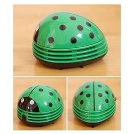 Aliotech Mini Portable Handheld Cordless Tabletop Crumb Sweeper Desktop Dust Vacuum Cleaner Ladybug Dust Sweeper(Green)