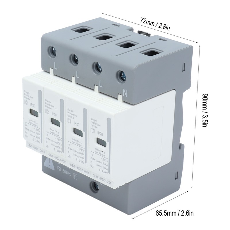 BERM Surge Protective Devices House Arrester Protector 4P 80KA SPD