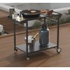 Koutemie Outdoor Grill Cart Table with 4 Wheels for Blackstone