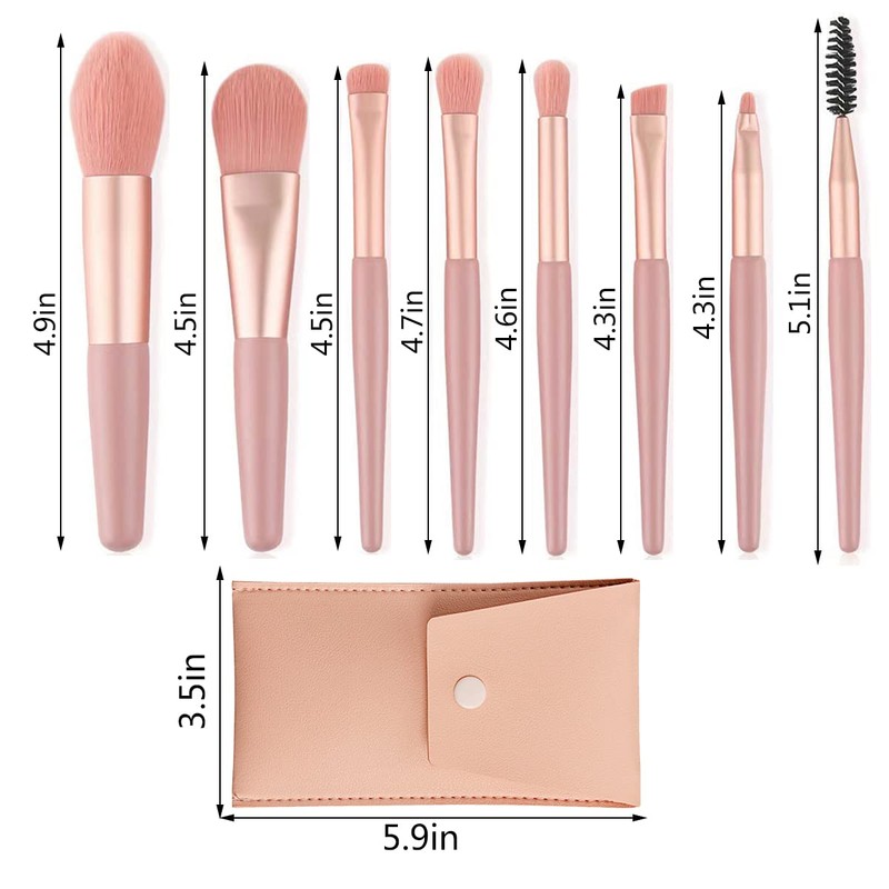 Professional Makeup Brushes Set Mini Makeup Brushes 8Pcs Portable Make