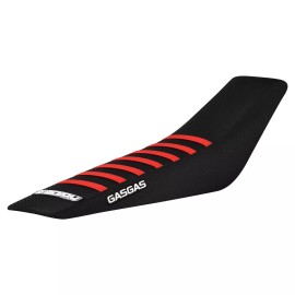 GasGas 2024-2025 GASGAS MC 125 250 350 450 Seat Cover ALL BLACK BRIGHT RED RIB 404 LOGO