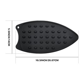 yuntop 2 Pcs Silicone Iron Rest Pads Multipurpose Iron Hot Resistant Mat Protective Pads for Ironing Board, Flat Irons, Curling Irons (Black)