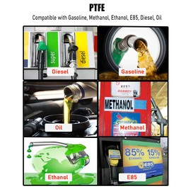 -6 AN6 PTFE Swivel Fittings + Red Nylon Fuel Line Hose Kit E85 20FT REPTFEAN6_KIT_DA