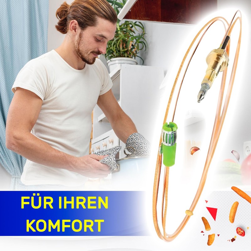 Thermocouple with magnetic connection, length 750 mm, for hobs with