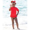 RuffleButts Red Polka Dot Swim Bow Headband - One Size