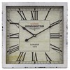 Yosemite Home Decor Square Wooden Wall Clock, White Frame, White