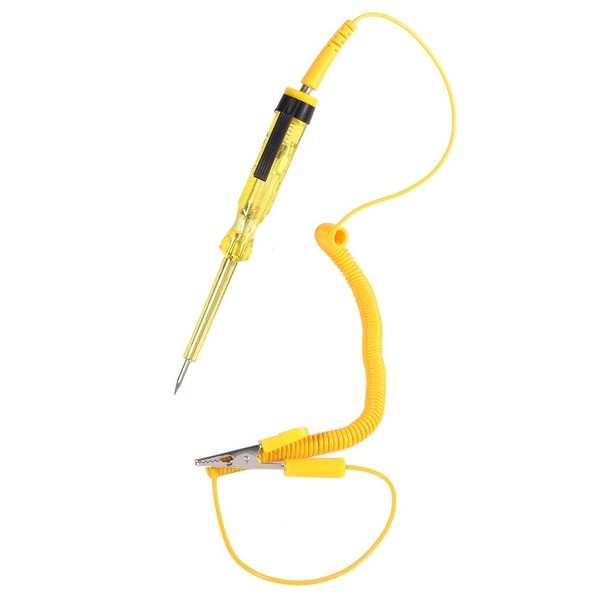 DC 6V/12V/24V Car Electrical Circuit Tester, Car Voltage Tester Pen Tool, Test Light Pen Tool with Indicator Light for Low Voltage Systems Fuse Switch Wires(Yellow)