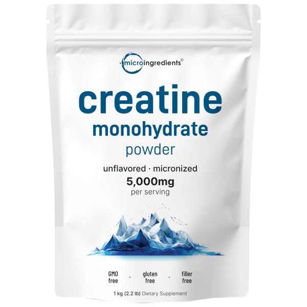 Micro Ingredients Instant Creatine Monohydrate Powder 1 kg 2.2 Lbs